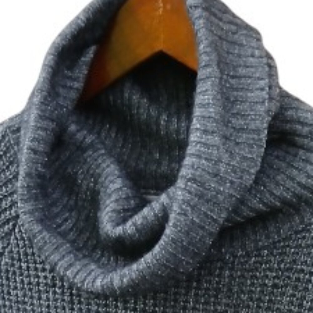 TOAD & CO Gray/Blue Tunic Wool Turtleneck Sweater EUC - Picture 9 of 11